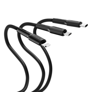 כבל טעינה 1 מטר משולב 3 ב-1 חיבורי Micro, Type-C וLightning מבית Yesido CA41