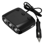 מפצל טעינה לרכב 120W עם 3 חיבורים ו-2 יציאות USB-A שחור DRAGO