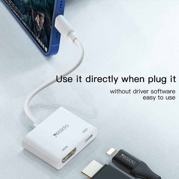 מתאם HDMI ל-Lightning למכשירי אייפון ואייפד | Yesido HM06