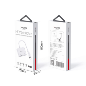 מתאם Lightning ל-HDMI למכשירי iPhone ו-iPad דגם Yesido HM06