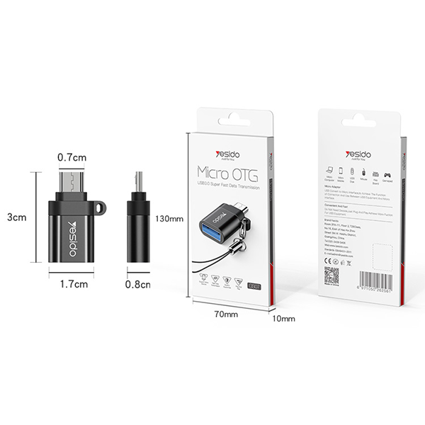 מתאם OTG מיני USB ל-Micro לחיבור מהיר ופשוט Yesido GS07