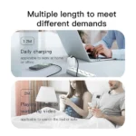 כבל טעינה מהירה 2 מטר בזווית 90 מעלות USB-A ל-Micro מבית Yesido CA81