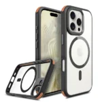 כיסוי לאייפון 16 פרו שקוף שחור כתום Echo Wave Mini איכותי Beelan