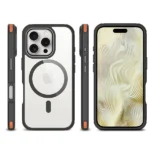 כיסוי לאייפון 16 פרו שקוף שחור כתום Echo Wave Mini איכותי Beelan