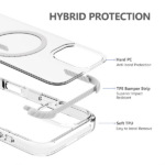 כיסוי מגן שקוף לאייפון 16 אפור Echo Wave Plus תומך MagSafe עם הגנה בפינות Beelan
