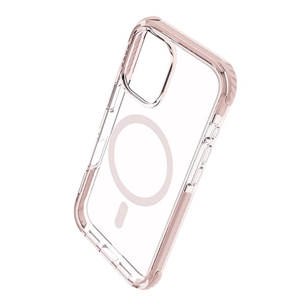 כיסוי מגן שקוף לאייפון 16 ורוד Echo Wave Plus תומך MagSafe עם הגנה בפינות Beelan