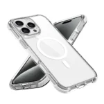 כיסוי מגן שקוף לאייפון 16 פרו אפור Echo Wave Plus תומך MagSafe עם הגנה בפינות Beelan