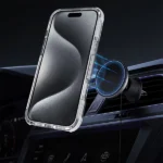 כיסוי מגן שקוף לאייפון 16 פרו אפור Echo Wave Plus תומך MagSafe עם הגנה בפינות Beelan