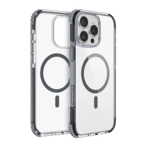 כיסוי מגן שקוף לאייפון 16 פרו מקס שחור Echo Wave Plus תומך MagSafe עם הגנה בפינות Beelan