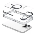 כיסוי מגן שקוף לאייפון 16 פרו מקס שחור Echo Wave Plus תומך MagSafe עם הגנה בפינות Beelan