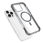 כיסוי מגן שקוף לאייפון 16 פרו מקס שחור Echo Wave Plus תומך MagSafe עם הגנה בפינות Beelan