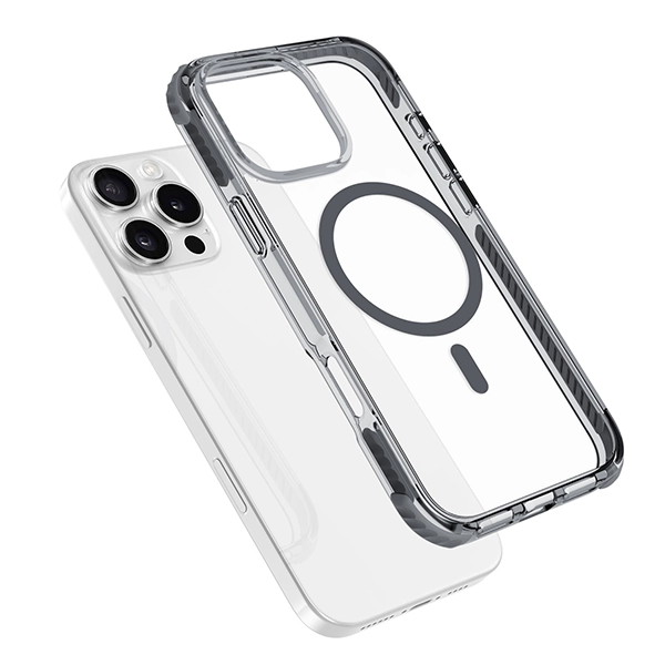 כיסוי מגן שקוף לאייפון 16 פרו מקס שחור Echo Wave Plus תומך MagSafe עם הגנה בפינות Beelan