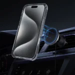 כיסוי מגן שקוף לאייפון 16 פרו מקס שחור Echo Wave Plus תומך MagSafe עם הגנה בפינות Beelan