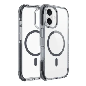כיסוי מגן שקוף לאייפון 16 שחור Echo Wave Plus תומך MagSafe עם הגנה בפינות Beelan