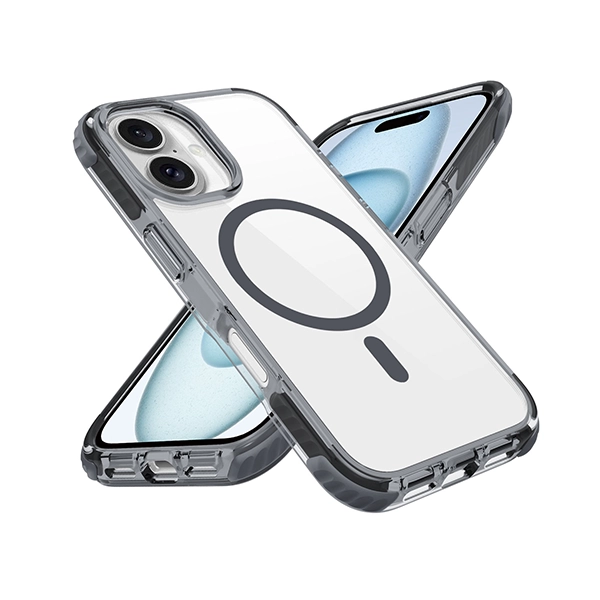 כיסוי מגן שקוף לאייפון 16 שחור Echo Wave Plus תומך MagSafe עם הגנה בפינות Beelan