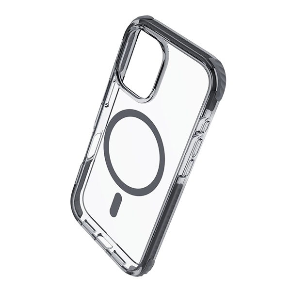 כיסוי מגן שקוף לאייפון 16 שחור Echo Wave Plus תומך MagSafe עם הגנה בפינות Beelan