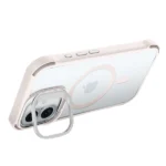 כיסוי סטנד לאייפון 16 פלוס שקוף ורוד Bungee תומך MagSafe עם הגנה בפינות Beelan