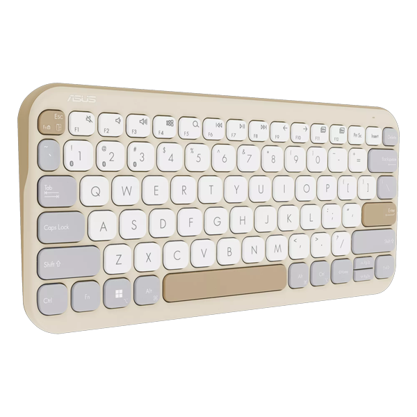 מקלדת בלוטוס קצרה נוחה ושקטה Asus KW100 בז'