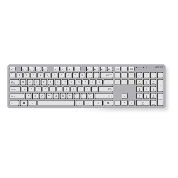 סט מקלדת ועכבר אלחוטיים לבן Asus W5000 | עיצוב דק במיוחד, שקט ונוח ביותר