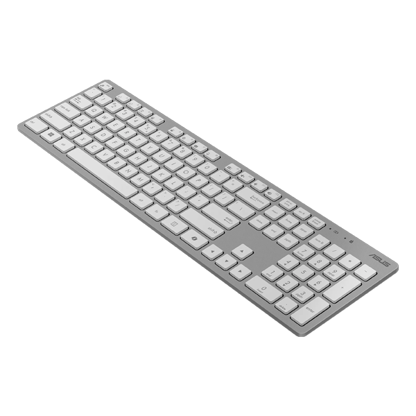 סט מקלדת ועכבר אלחוטיים לבן Asus W5000 | עיצוב דק במיוחד, שקט ונוח ביותר