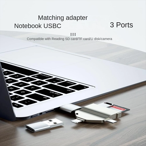 קורא כרטיסים 7 ב-1 לכל המכשירים תומך ב-TF, SD, USB-A, Type-C, Micro ו-Lightning