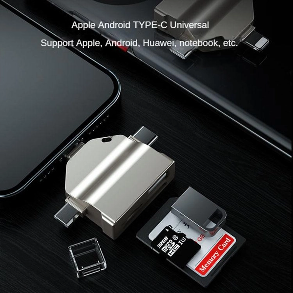 קורא כרטיסים 7 ב-1 לכל המכשירים תומך ב-TF, SD, USB-A, Type-C, Micro ו-Lightning