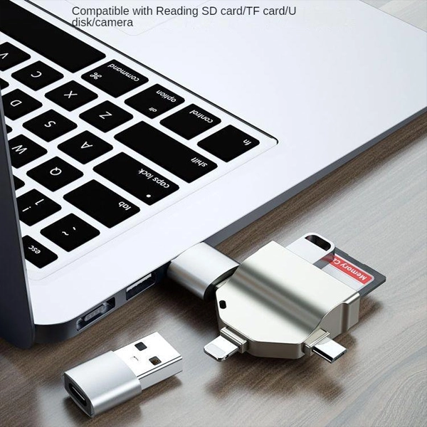 קורא כרטיסים 7 ב-1 לכל המכשירים תומך ב-TF, SD, USB-A, Type-C, Micro ו-Lightning