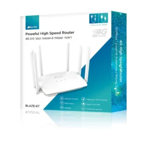 ראוטר מתקדם עוצמתי ביותר תומך 4G עם 6 אנטנות Nordic Blaze 6T