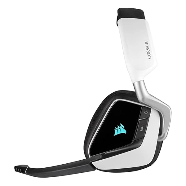 אוזניות גיימינג אלחוטיות Corsair Void Rgb Elite Wireless לבן עם שמע היקפי 7.1 ונוחות מירבית