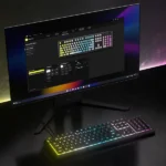מקלדת גיימינג Corsair K55 Core שחור עם תאורת Rgb עוצמתית וכפתורי מדיה ייעודיים