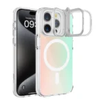 כיסוי שקוף צבעוני לאייפון 12 פרו עם סטנד תומך MagSafe איכותי | Grip Case Crystal Pro