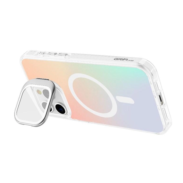כיסוי שקוף צבעוני לאייפון 12 פרו עם סטנד תומך MagSafe איכותי | Grip Case Crystal Pro