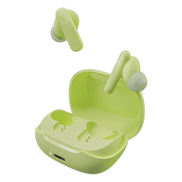אוזניות אלחוטיות ירוקות Skullcandy Smokin Buds עם איכות שמע גבוהה ועמידות למים