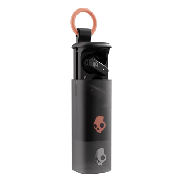 אוזניות אלחוטיות שחורות Skullcandy Dime Evo עמיד למים עם סוללה חזקה