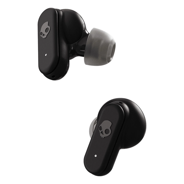 אוזניות אלחוטיות שחורות Skullcandy Dime Evo עמיד למים עם סוללה חזקה