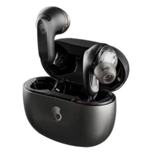 אוזניות אלחוטיות שחורות Skullcandy Rail עם סאונד מתקדם וביטול רעשים חכם