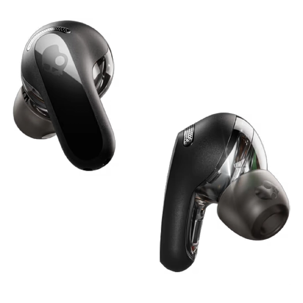 אוזניות אלחוטיות שחורות Skullcandy Rail עם סאונד מתקדם וביטול רעשים חכם