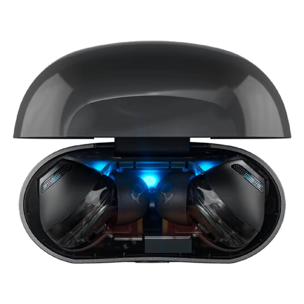 אוזניות אלחוטיות שחורות Skullcandy Rail עם סאונד מתקדם וביטול רעשים חכם