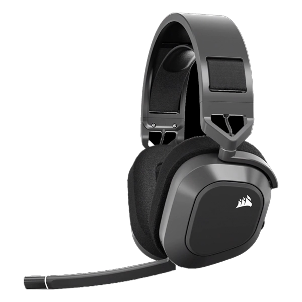 אוזניות גיימינג אלחוטיות Corsair Hs80 Max Wireless שחור עם שמע היקפי Dolby Atmos ומיקרופון איכותי