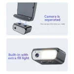 גימבל מקצועי מתקפל עם חצובה, מצלמת AI, תאורת LED וסיבוב 325 מעלות Yesido SF21