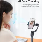 גימבל מקצועי מתקפל עם חצובה, מצלמת AI, תאורת LED וסיבוב 325 מעלות Yesido SF21