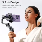 גימבל מקצועי מתקפל עם חצובה, מצלמת AI, תאורת LED וסיבוב 325 מעלות Yesido SF21