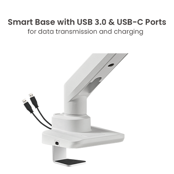 זרוע למסכים 17-49 אינץ׳ עם מנגנון גז חיבורי USB וניהול כבלים מתקדם Lumi LDT69-C012UC