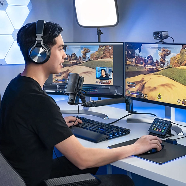 זרוע מיקרופון נמוכה Elgato Wave Mic Arm LP עם עיצוב אלגנטי וניהול כבלים מובנה
