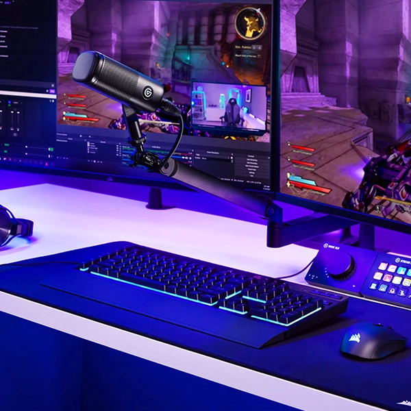 זרוע מיקרופון נמוכה Elgato Wave Mic Arm LP עם עיצוב אלגנטי וניהול כבלים מובנה