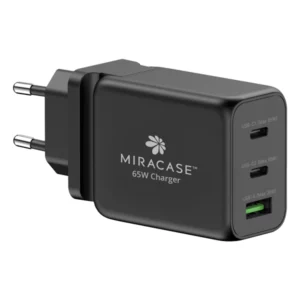 מטען קיר אוניברסלי מהיר 65W עם 2 יציאות USB-C ויציאת USB-A מהיר | Miracase MWC65U