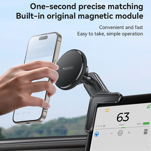 מעמד מגנטי לרכב תומך MagSafe עם סיבוב 360° מותאם למסכים Yesido C213
