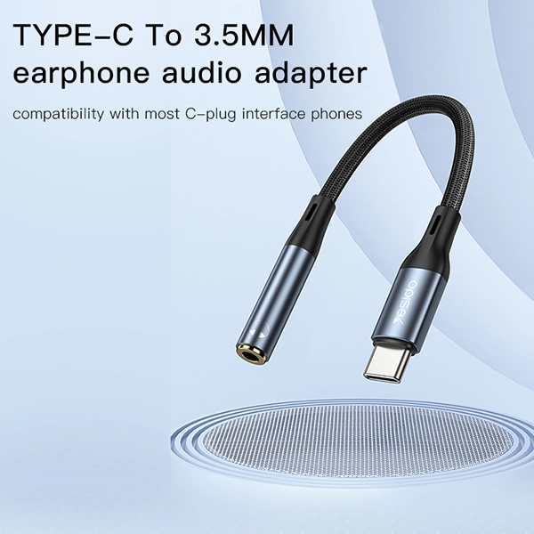מתאם Type-C לאוזניות 3.5 ממ באיכות סאונד גבוהה Yesido YAU38