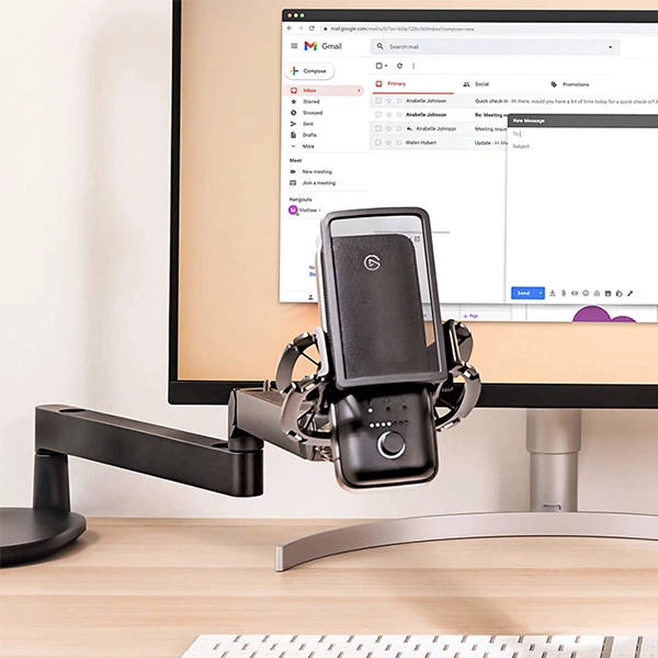 מתאם למיקרופון Elgato Wave Shock Mount להפחתת רעידות ושיפור איכות הסאונד