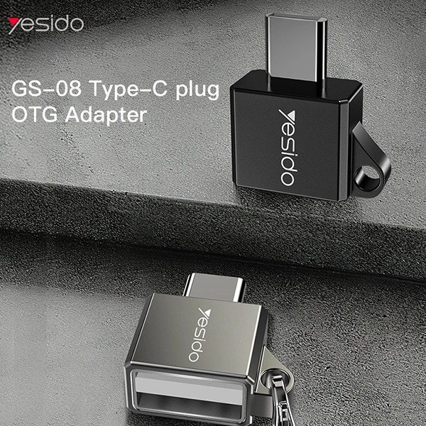 מתאם קומפקטי Type-C ל-USB לחיבור התקנים חיצוניים Yesido GS08